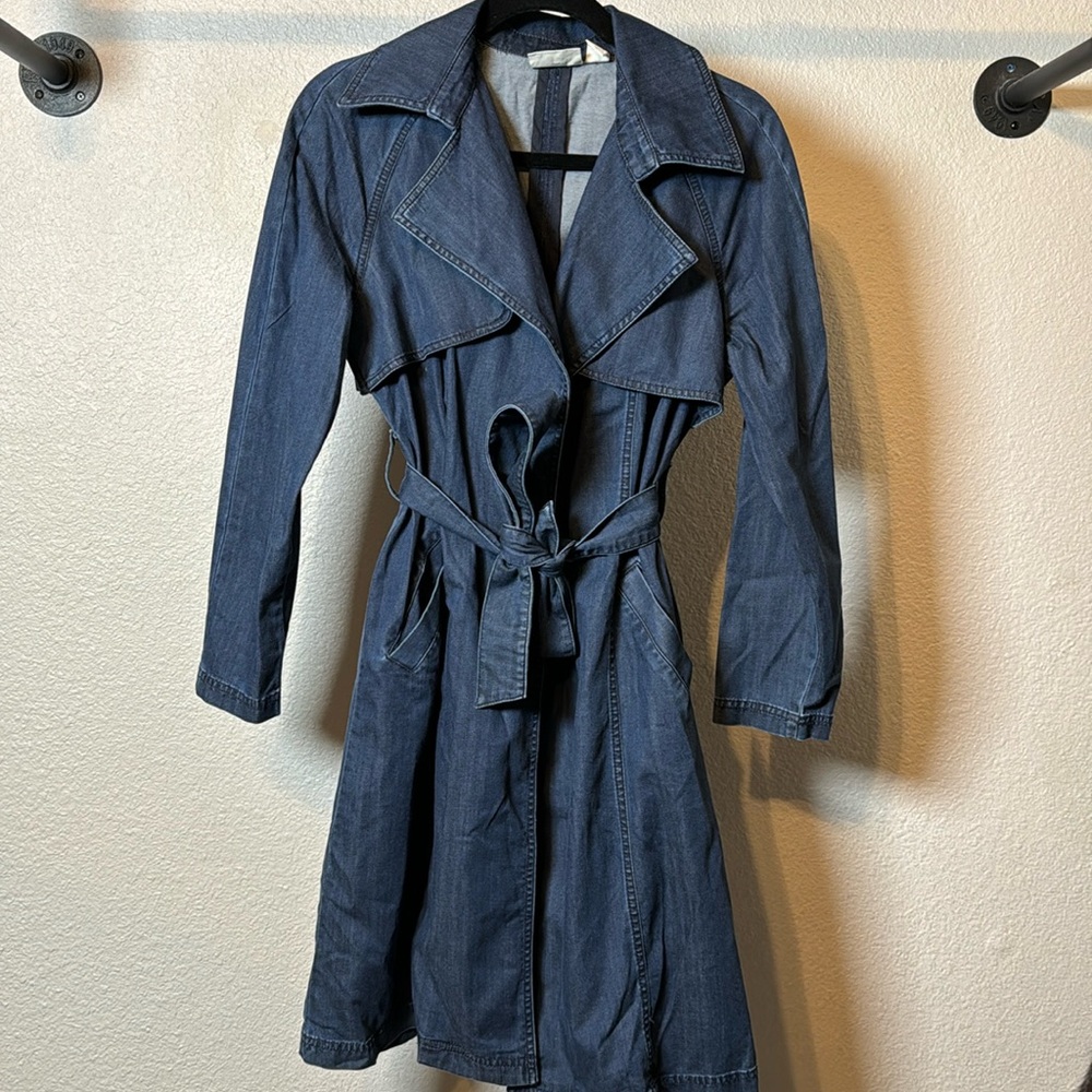 Chico's Blue Trench Coat